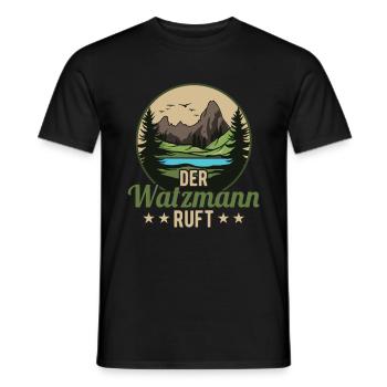 Der Watzmann ruft Berchtesgaden Gipfel Wandern - Männer T-Shirt - Schwarz - Vorne - AI Model Male 178 light (178cm)
