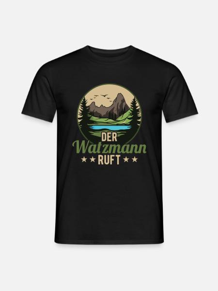 Der Watzmann ruft Berchtesgaden Gipfel Wandern - Männer T-Shirt - Schwarz