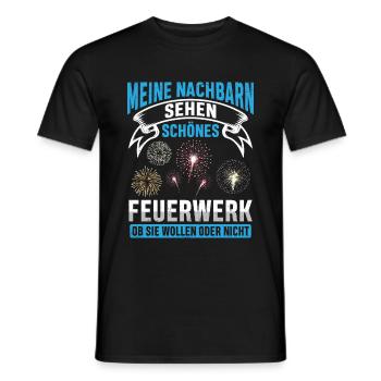 Pyrotechniker schönes Feuerwerk Pyrotechnik - Männer T-Shirt - Schwarz - Vorne - AI Model Male 178 light (178cm)
