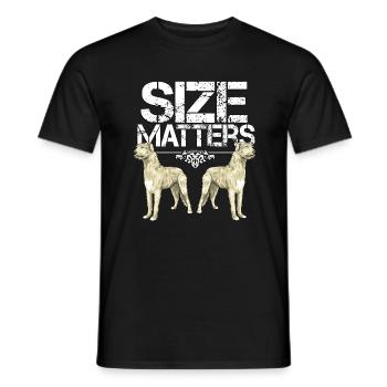 Taille du lévrier irlandais - T-shirt homme - noir - Devant - AI Model Male 178 light (178cm)