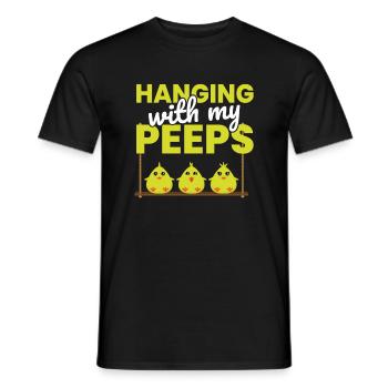 Pendaison de Pâques drôle avec mes poussins mignons Peeps - T-shirt homme - noir - Devant - AI Model Male 178 light (178cm)