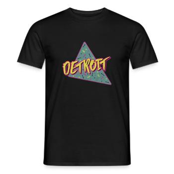 Detroit Michigan Vintage 80s Style Motor Car - Männer T-Shirt - Schwarz - Vorne - AI Model Male 178 light (178cm)