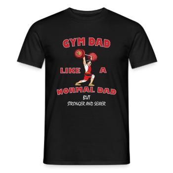 GYM DAD- Fitness Dad Funny Gift Gym Daddy - Men's T-Shirt - black - Front - AI Model Male 178 light (178cm)