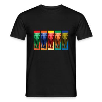Éléphants - Pop Art - T-shirt homme - noir - Devant - AI Model Male 178 light (178cm)