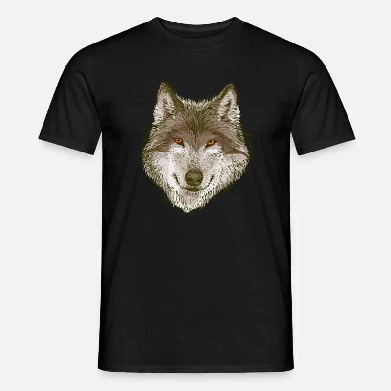 Wolf - Männer T-Shirt - Schwarz