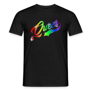 Queer LGBT Regenbogen Gay Pride CSD - Männer T-Shirt - Schwarz - Vorne - AI Model Male 178 light (178cm)