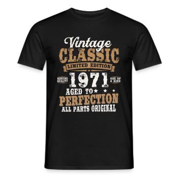 Jahrgang 1971 geboren Vintage Geburtstag Geschenk - Männer T-Shirt - Schwarz - Vorne - AI Model Male 178 light (178cm)