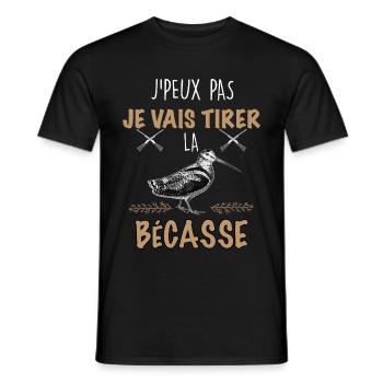 Chasse tirer la becasse saisson de chasse humour - T-shirt homme - noir - Devant - AI Model Male 178 light (178cm)