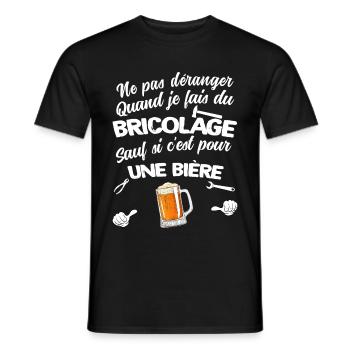 Papy bricoleur humour bricolage bière - T-shirt homme - noir - Devant - AI Model Male 178 light (178cm)