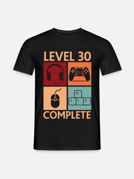30th Birthday Level 30 - Men's T-Shirt - black