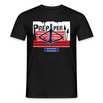 Prepper überlebt mit Armbrust - Männer T-Shirt - Schwarz - Vorne - AI Model Male 178 light (178cm)