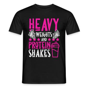 Gym protein - Männer T-Shirt - Schwarz - Vorne - AI Model Male 178 light (178cm)