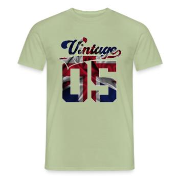 21ST BIRTHDAY UK VINTAGE 2005 - Men's T-Shirt - sage - Front - AI Model Male 178 light (178cm)