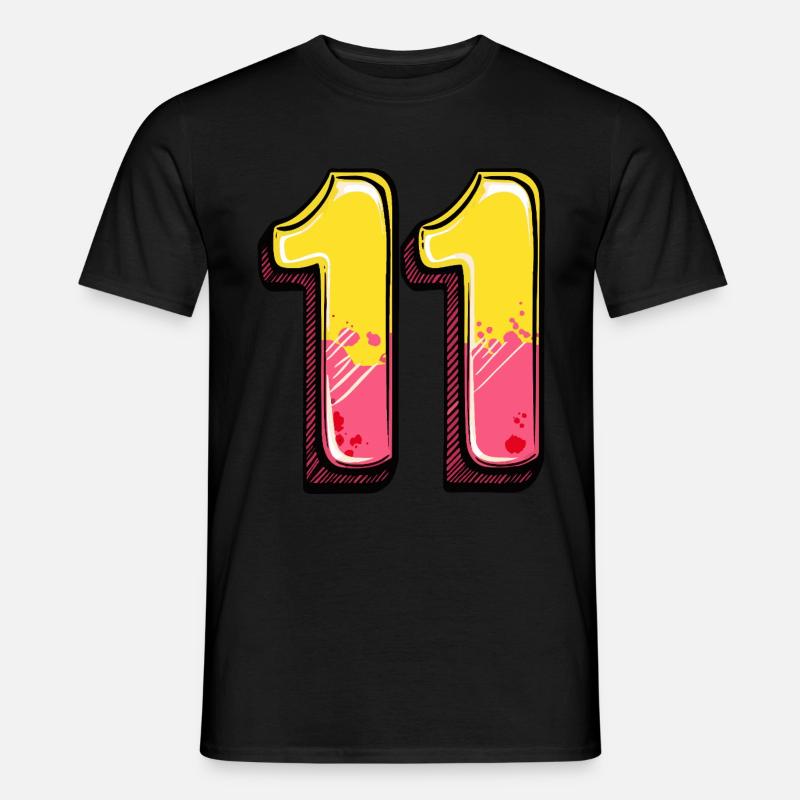 11 Zahl Comic - Männer T-Shirt - Schwarz