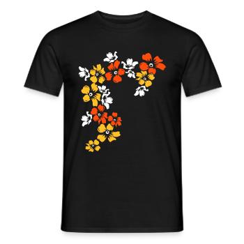 flowers - Men's T-Shirt - black - Front - AI Model Male 178 light (178cm)