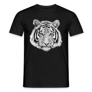 Tiger Löwe Lion Geschenk - Männer T-Shirt - Schwarz - Vorne - AI Model Male 178 light (178cm)