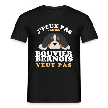 Mon bouvier bernois ne veut pas - T-shirt homme - noir - Devant - AI Model Male 178 light (178cm)