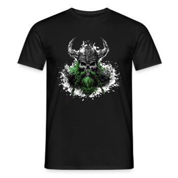 Wikinger Odin Totenkopf - Männer T-Shirt - Schwarz - Vorne - AI Model Male 178 light (178cm)