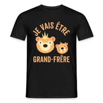 Je Vais Être Un Grand Frère ours - T-shirt homme - noir - Devant - AI Model Male 178 light (178cm)