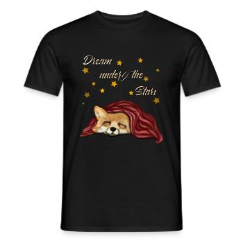 Fuchs Dream under the Stars - Men's T-Shirt - black - Front - AI Model Male 178 light (178cm)