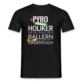 Pyroholiker Pyro Feu d'artifice - T-shirt homme - noir - Devant - AI Model Male 178 light (178cm)