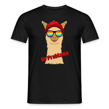 No Problama Lama - Männer T-Shirt - Schwarz - Vorne - AI Model Male 178 light (178cm)