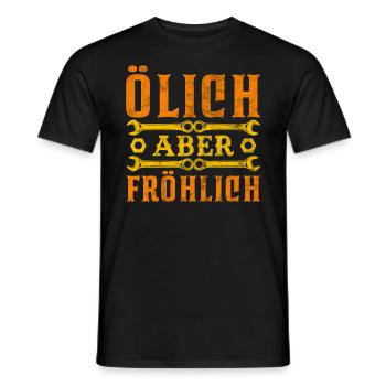 Ölich aber Fröhlich Mechaniker Geschenk - Männer T-Shirt - Schwarz - Vorne - AI Model Male 178 light (178cm)