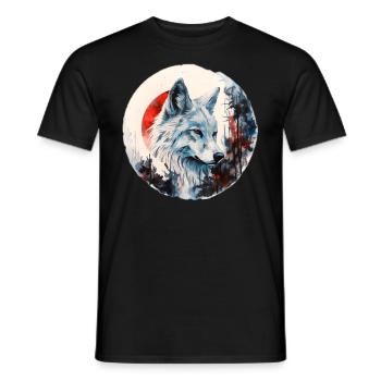 Wolf - Men's T-Shirt - black - Front - AI Model Male 178 light (178cm)
