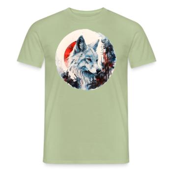 Wolf - Men's T-Shirt - sage - Front - AI Model Male 178 light (178cm)