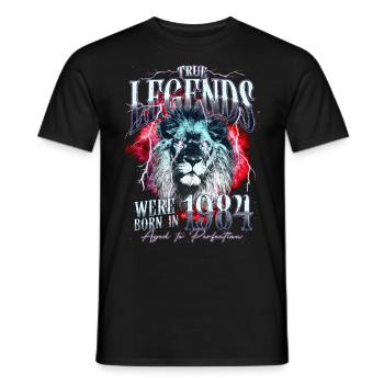 Legends were born in 1984 - Men's T-Shirt - black - Front - AI Model Male 178 light (178cm)