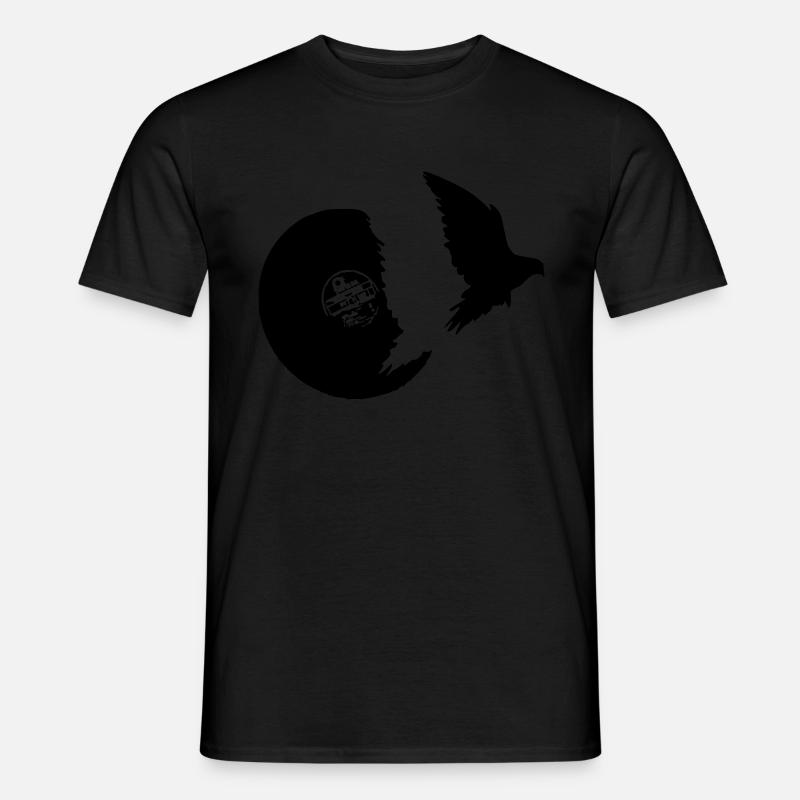flying vinyl vogel - Männer T-Shirt - Schwarz