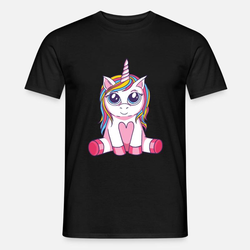Einhorn - Männer T-Shirt - Schwarz