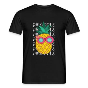 Pineapple Sunglasses - Men's T-Shirt - black - Front - AI Model Male 178 light (178cm)