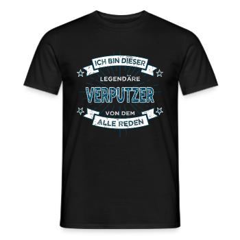Verputzer Spruch Handwerker - Männer T-Shirt - Schwarz - Vorne - AI Model Male 178 light (178cm)