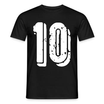 Maillot à 10 chiffres - T-shirt homme - noir - Devant - AI Model Male 178 light (178cm)
