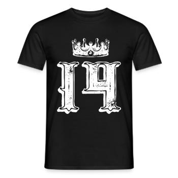 14 Couronne de numéros - T-shirt homme - noir - Devant - AI Model Male 178 light (178cm)