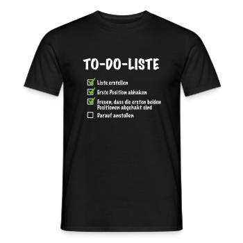 To Do Liste Coole Party Geschenkidee Checkliste - Männer T-Shirt - Schwarz - Vorne - AI Model Male 178 light (178cm)