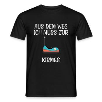 Aus dem Weg ich muss zur Kirmes - Männer T-Shirt - Schwarz - Vorne - AI Model Male 178 light (178cm)