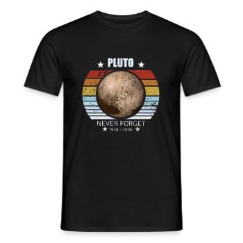 Never Forget Pluton . Retro Style Funny Space &Sci - T-shirt homme - noir - Devant - AI Model Male 178 light (178cm)