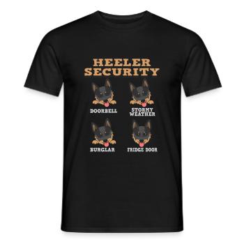 AUSTRALIAN CATTLE DOG - Red Heeler Security - Männer T-Shirt - Schwarz - Vorne - AI Model Male 178 light (178cm)