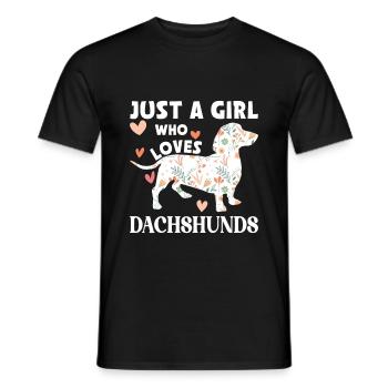 Blaireau Cheveux rugueux Teckel Teckel Amateur de chiens - T-shirt homme - noir - Devant - AI Model Male 178 light (178cm)