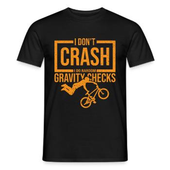 I Don't Crash I Do Random Gravity Checks Motocross - Men's T-Shirt - black - Front - AI Model Male 178 light (178cm)