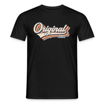 Original 1980 Jahrgang 41. Geburtstag Geschenk - Männer T-Shirt - Schwarz - Vorne - AI Model Male 178 light (178cm)