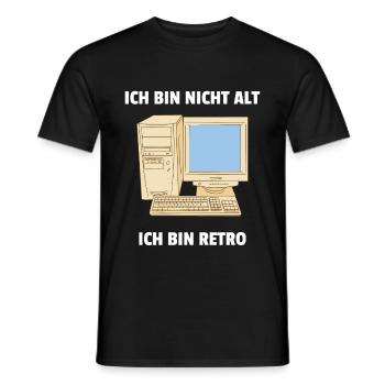 Ich bin nicht alt ich bin Retro Computer PC IT - Männer T-Shirt - Schwarz - Vorne - AI Model Male 178 light (178cm)