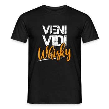 Chemise de déclaration drôle de whisky Veni Vidi Bourbon - T-shirt homme - noir - Devant - AI Model Male 178 light (178cm)