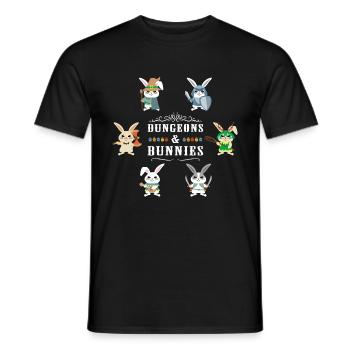 Dungeon Easter Bunny - Men's T-Shirt - black - Front - AI Model Male 178 light (178cm)