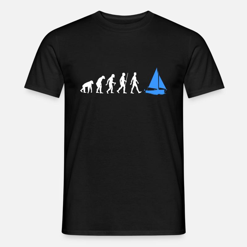 Segeln Evolution Segelboot Entwicklung Segler - Männer T-Shirt - Schwarz