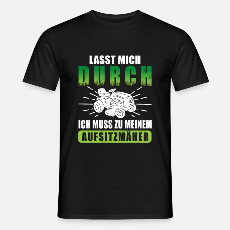Rasentraktor Aufsitzrasenmäher Aufsitzmäher Rasen - Männer T-Shirt - Schwarz