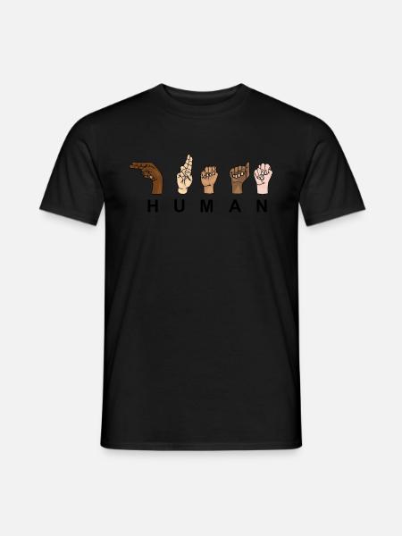 HUMAN - HUMANITY - Handzeichen - Männer T-Shirt -