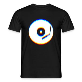 Glitch Art | Optical Illusion Vaporwave EDM Rave - Men's T-Shirt - black - Front - AI Model Male 178 light (178cm)
